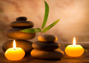 Spa still life with aromatic candles